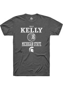 Grace Kelly Dark Grey Michigan State Spartans NIL Sport Icon Short Sleeve T Shirt