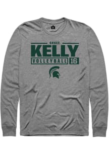 Grace Kelly Rally Mens Graphite Michigan State Spartans NIL Stacked Box Tee