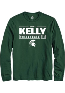 Grace Kelly Rally Mens Green Michigan State Spartans NIL Stacked Box Tee