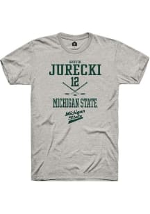 Griffin Jurecki Ash Michigan State Spartans NIL Sport Icon Short Sleeve T Shirt