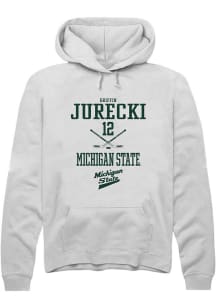 Griffin Jurecki Rally Mens White Michigan State Spartans NIL Sport Icon Hooded Sweatshirt