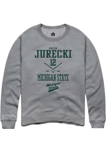 Griffin Jurecki Rally Mens Graphite Michigan State Spartans NIL Sport Icon Crew Sweatshirt