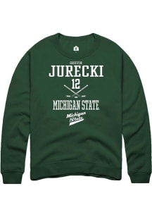 Griffin Jurecki Rally Mens Green Michigan State Spartans NIL Sport Icon Crew Sweatshirt