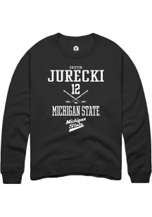 Griffin Jurecki Rally Mens Black Michigan State Spartans NIL Sport Icon Crew Sweatshirt