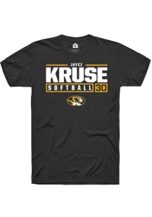 Jayci Kruse  Missouri Tigers Black Rally NIL Stacked Box Short Sleeve T Shirt