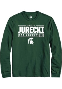 Griffin Jurecki Rally Mens Green Michigan State Spartans NIL Stacked Box Tee