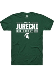 Griffin Jurecki Green Michigan State Spartans NIL Stacked Box Short Sleeve T Shirt