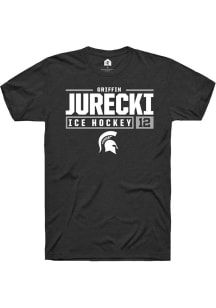 Griffin Jurecki Black Michigan State Spartans NIL Stacked Box Short Sleeve T Shirt