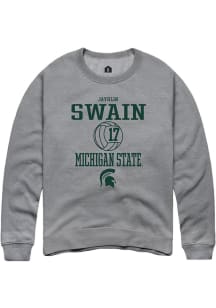 Jayhlin Swain Rally Mens Graphite Michigan State Spartans NIL Sport Icon Crew Sweatshirt