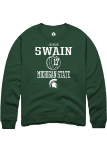 Jayhlin Swain Rally Mens Green Michigan State Spartans NIL Sport Icon Crew Sweatshirt