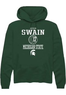 Jayhlin Swain Rally Mens Green Michigan State Spartans NIL Sport Icon Hooded Sweatshirt