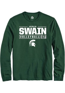 Jayhlin Swain Rally Mens Green Michigan State Spartans NIL Stacked Box Tee