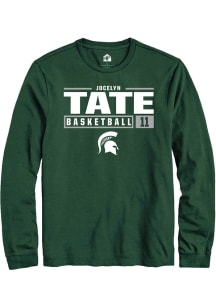 Jocelyn Tate Rally Mens Green Michigan State Spartans NIL Stacked Box Tee