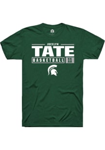 Jocelyn Tate Green Michigan State Spartans NIL Stacked Box Short Sleeve T Shirt