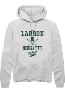 Joey Larson Rally Mens White Michigan State Spartans NIL Sport Icon Hooded Sweatshirt