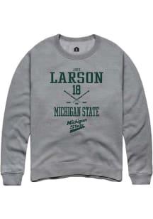 Joey Larson Rally Mens Graphite Michigan State Spartans NIL Sport Icon Crew Sweatshirt