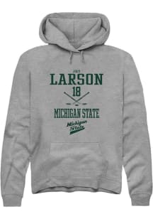 Joey Larson Rally Mens Graphite Michigan State Spartans NIL Sport Icon Hooded Sweatshirt