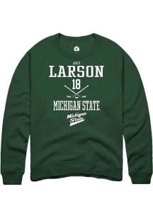 Joey Larson Rally Mens Green Michigan State Spartans NIL Sport Icon Crew Sweatshirt