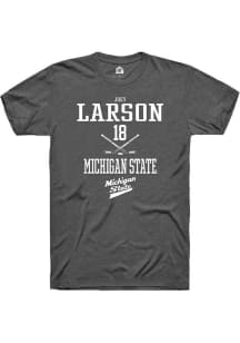 Joey Larson Dark Grey Michigan State Spartans NIL Sport Icon Short Sleeve T Shirt