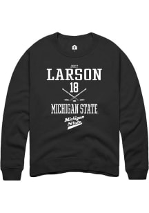 Joey Larson Rally Mens Black Michigan State Spartans NIL Sport Icon Crew Sweatshirt