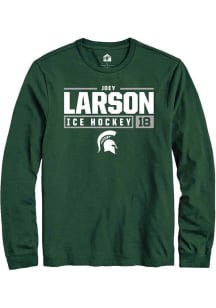 Joey Larson Rally Mens Green Michigan State Spartans NIL Stacked Box Tee