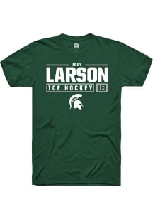 Joey Larson Green Michigan State Spartans NIL Stacked Box Short Sleeve T Shirt