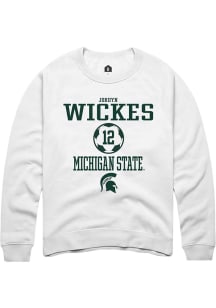 Jordyn Wickes Rally Mens White Michigan State Spartans NIL Sport Icon Crew Sweatshirt