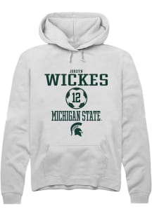 Jordyn Wickes Rally Mens White Michigan State Spartans NIL Sport Icon Hooded Sweatshirt