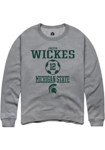 Jordyn Wickes Rally Mens Graphite Michigan State Spartans NIL Sport Icon Crew Sweatshirt