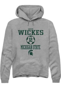 Jordyn Wickes Rally Mens Graphite Michigan State Spartans NIL Sport Icon Hooded Sweatshirt