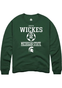 Jordyn Wickes Rally Mens Green Michigan State Spartans NIL Sport Icon Crew Sweatshirt