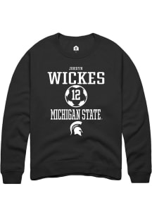 Jordyn Wickes Rally Mens Black Michigan State Spartans NIL Sport Icon Crew Sweatshirt