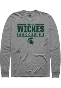 Jordyn Wickes Rally Mens Graphite Michigan State Spartans NIL Stacked Box Tee