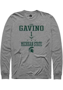 Lyra Gavino  Michigan State Spartans Grey Rally NIL Sport Icon Long Sleeve T Shirt
