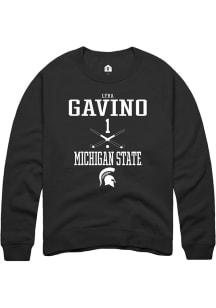Lyra Gavino  Rally Michigan State Spartans Mens Black NIL Sport Icon Long Sleeve Crew Sweatshirt