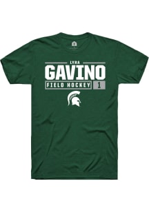 Lyra Gavino  Michigan State Spartans Green Rally NIL Stacked Box Short Sleeve T Shirt