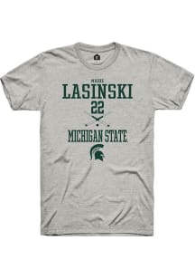 Madie Lasinski  Michigan State Spartans Ash Rally NIL Sport Icon Short Sleeve T Shirt