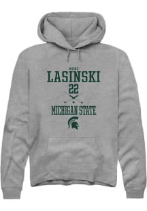 Madie Lasinski  Rally Michigan State Spartans Mens Grey NIL Sport Icon Long Sleeve Hoodie