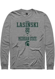 Madie Lasinski  Michigan State Spartans Grey Rally NIL Sport Icon Long Sleeve T Shirt