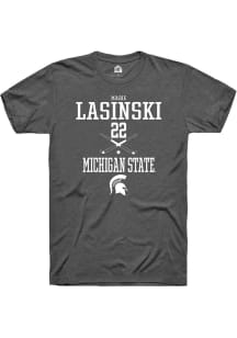 Madie Lasinski  Michigan State Spartans Dark Grey Rally NIL Sport Icon Short Sleeve T Shirt