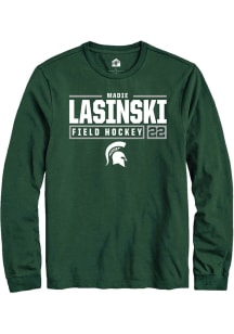 Madie Lasinski  Michigan State Spartans Green Rally NIL Stacked Box Long Sleeve T Shirt