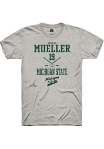Nicolas Mueller  Michigan State Spartans Ash Rally NIL Sport Icon Short Sleeve T Shirt