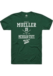 Nicolas Mueller  Michigan State Spartans Green Rally NIL Sport Icon Short Sleeve T Shirt