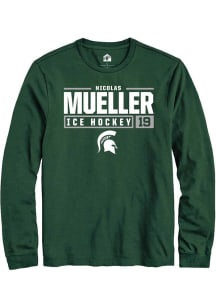 Nicolas Mueller  Michigan State Spartans Green Rally NIL Stacked Box Long Sleeve T Shirt