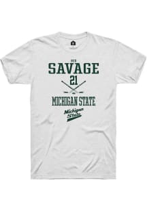 Red Savage  Michigan State Spartans White Rally NIL Sport Icon Short Sleeve T Shirt