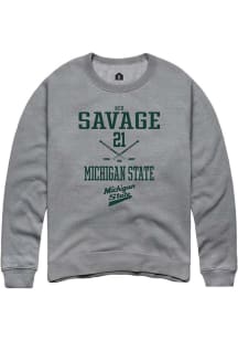 Red Savage  Rally Michigan State Spartans Mens Graphite NIL Sport Icon Long Sleeve Crew Sweatshirt