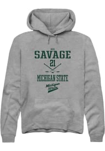 Red Savage  Rally Michigan State Spartans Mens Graphite NIL Sport Icon Long Sleeve Hoodie