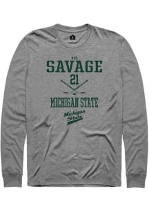 Red Savage  Michigan State Spartans Graphite Rally NIL Sport Icon Long Sleeve T Shirt
