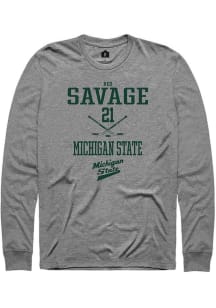 Red Savage  Michigan State Spartans Graphite Rally NIL Sport Icon Long Sleeve T Shirt