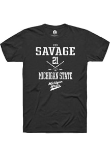Red Savage  Michigan State Spartans Black Rally NIL Sport Icon Short Sleeve T Shirt